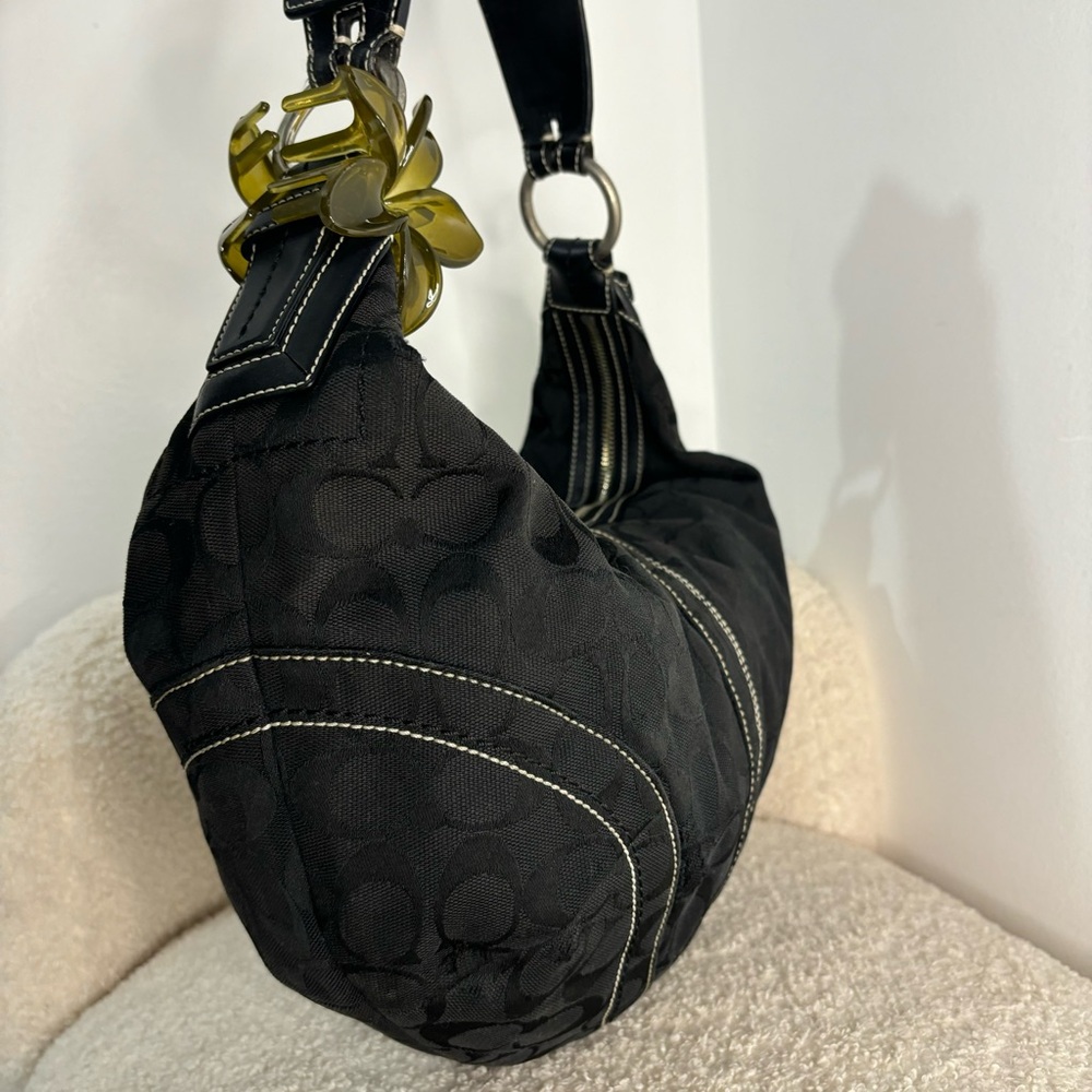 SOLD y2k coach black large hobo shoulder bag - Picture 3 of 8